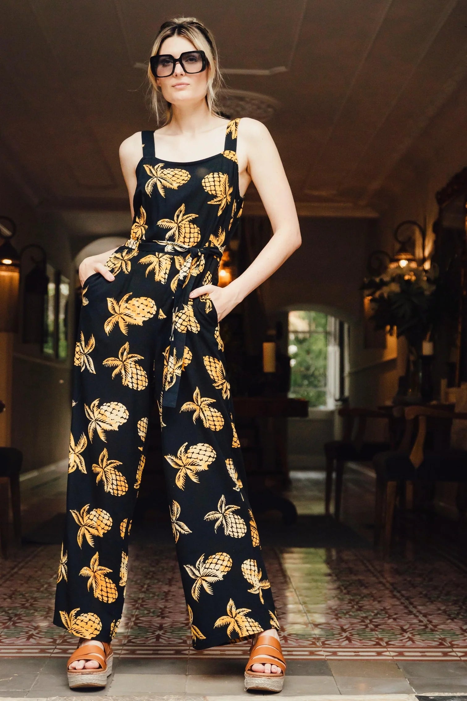 Sugarhill Jumpsuit Harper Batik black pineapples