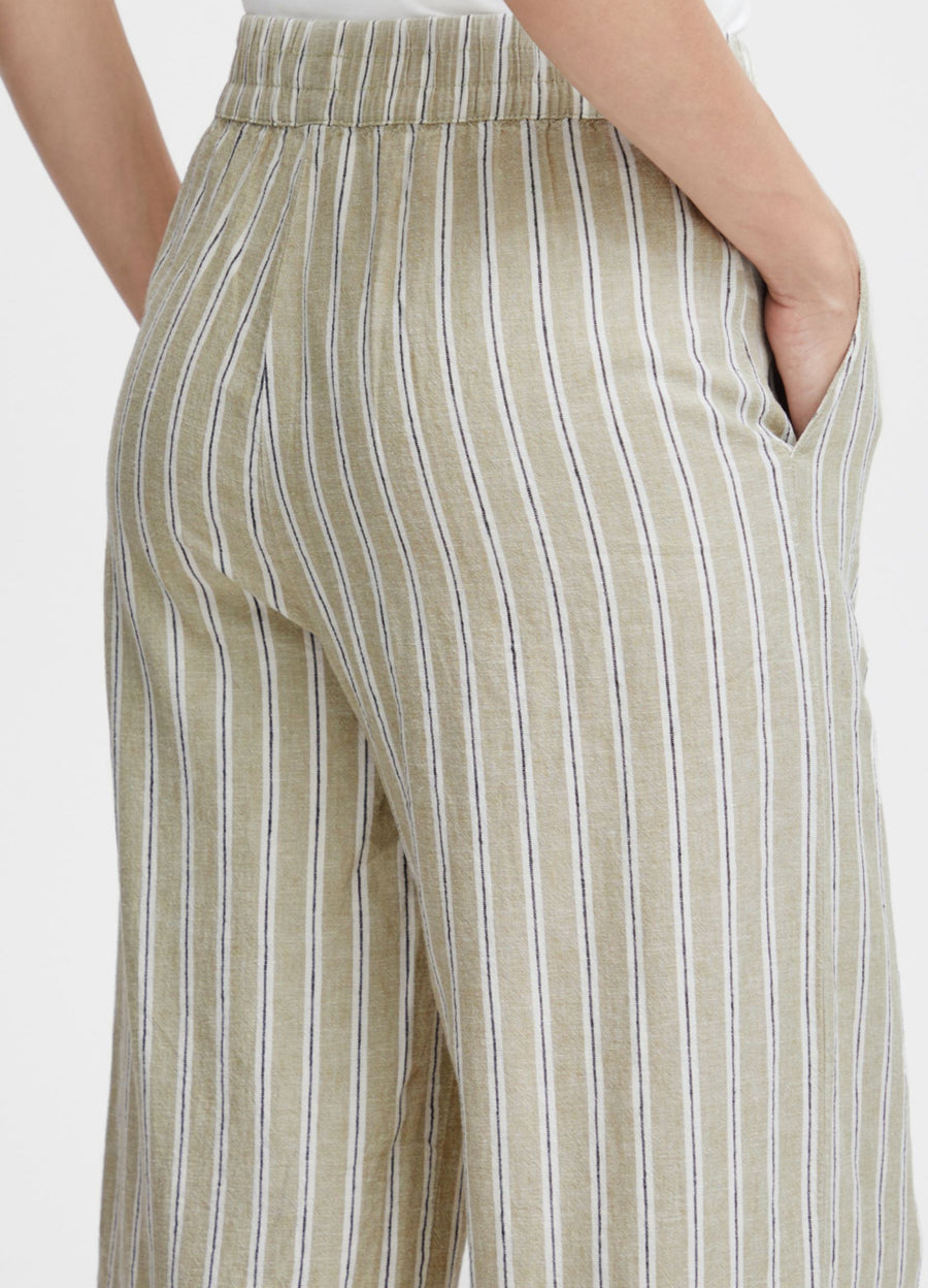 B.young Byfalakka Crop Pants tea striped mix beige, Culotte, Hose