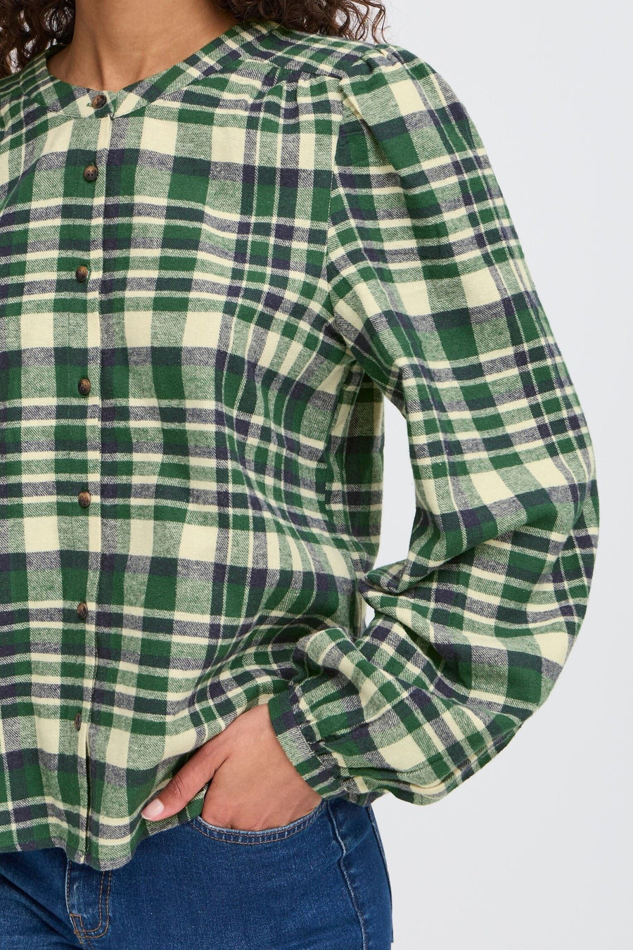 ICHI IHtamanna Bluse pineneedle check