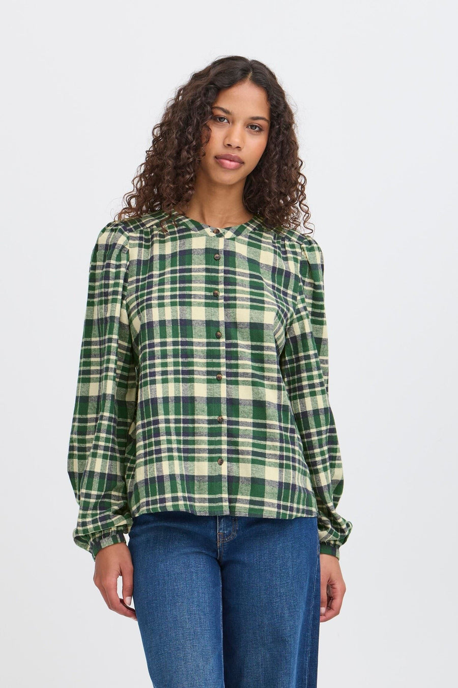 ICHI IHtamanna Bluse pineneedle check