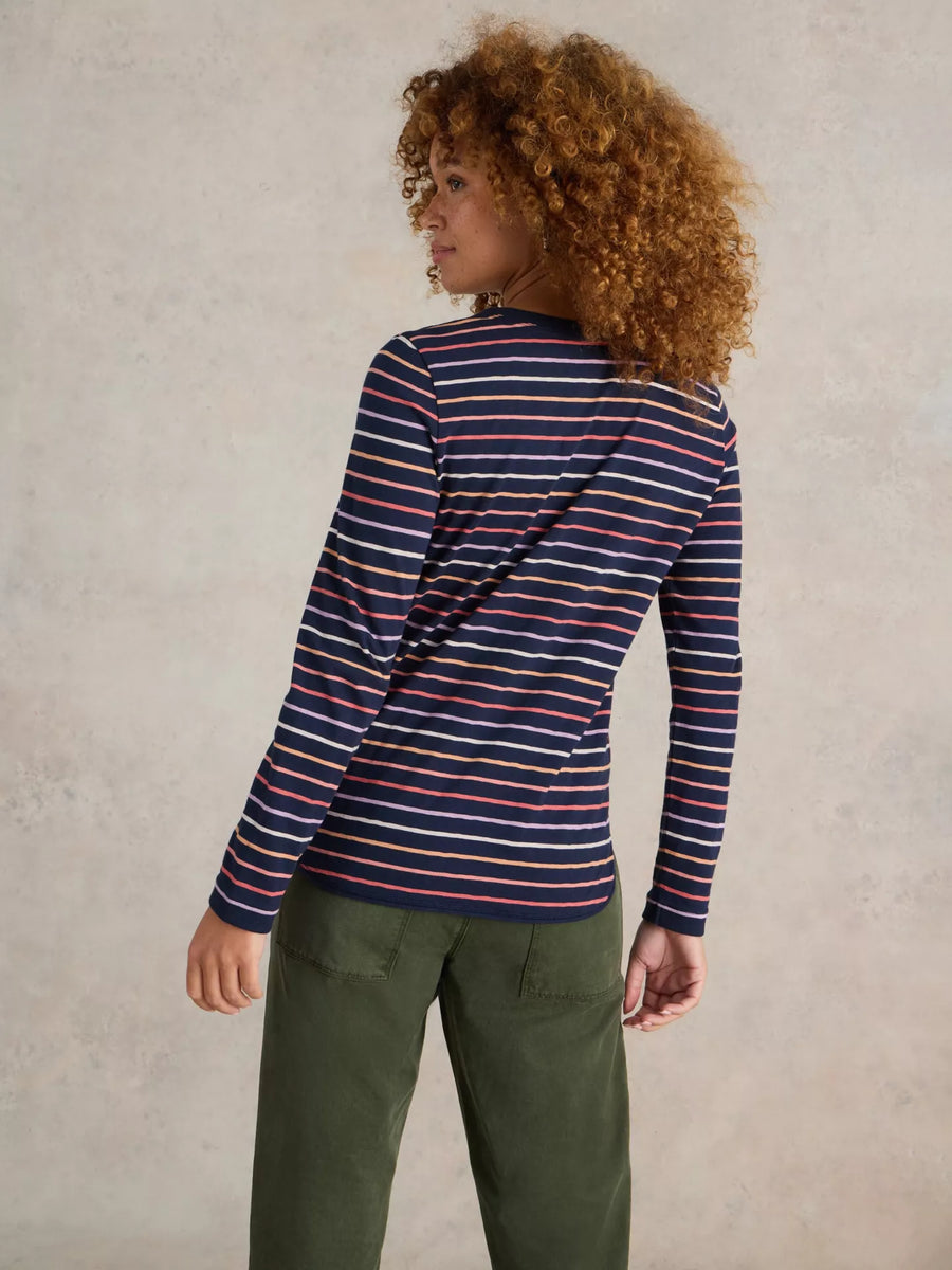 White Stuff Clara Stripe Longsleeve navy multi, gestreift, Langarmshirt