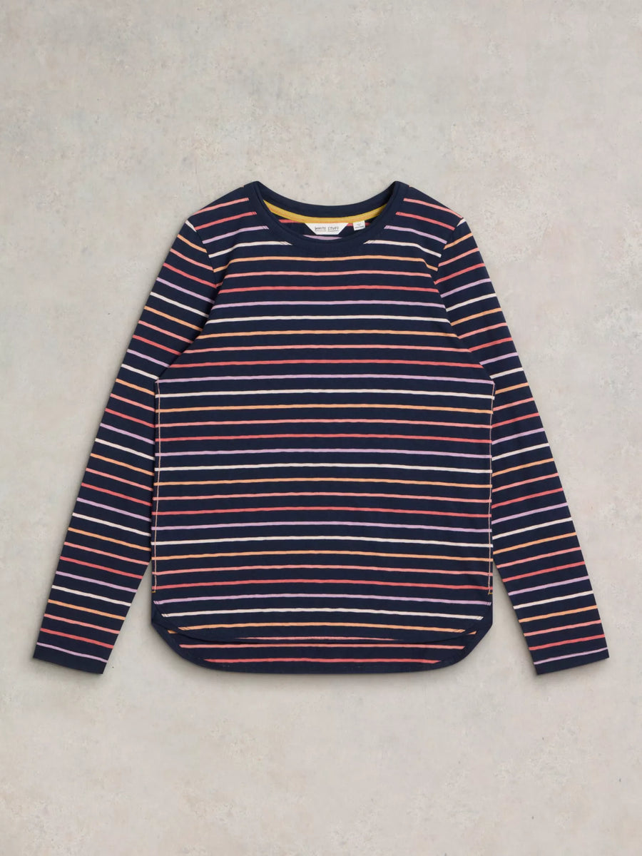 White Stuff Clara Stripe Longsleeve navy multi, gestreift, Langarmshirt