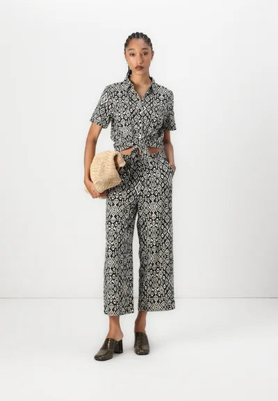 ICHI Ihlinno Shirtbluse black diamond ikat