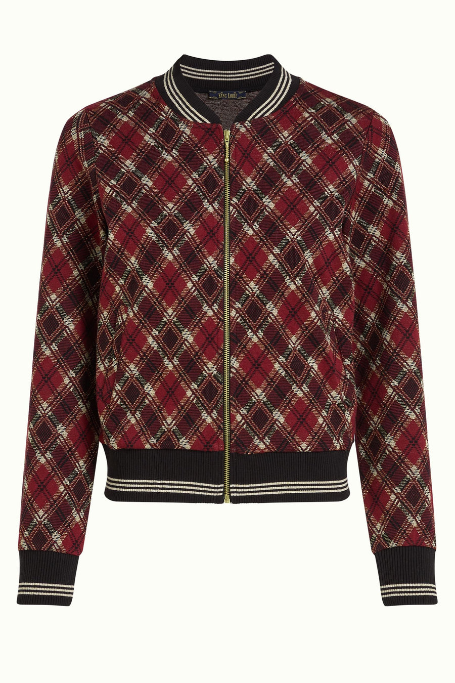 King Louie Bessie Jacke Riley Jacquard Cabernet Red, Blousonjacke