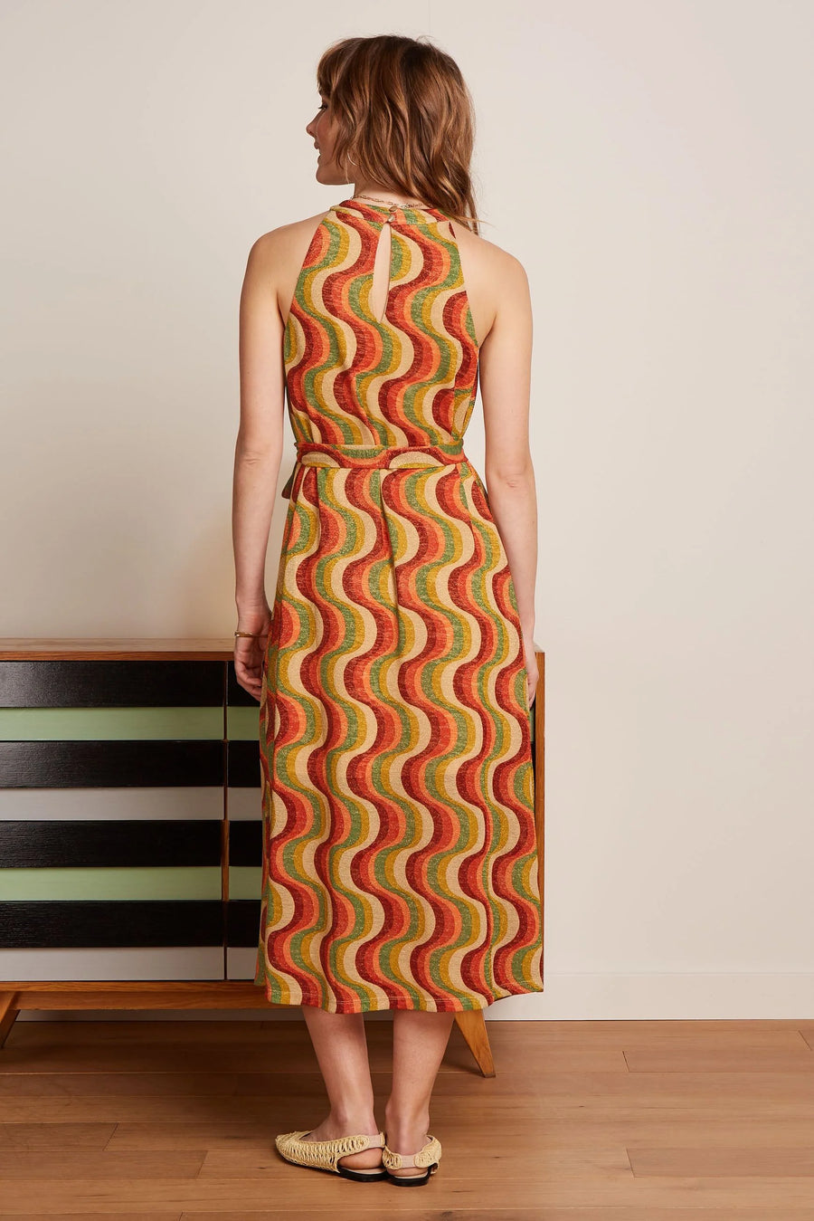 King Louie Kleid Virna Midi Dress Jiggy, ribbon red