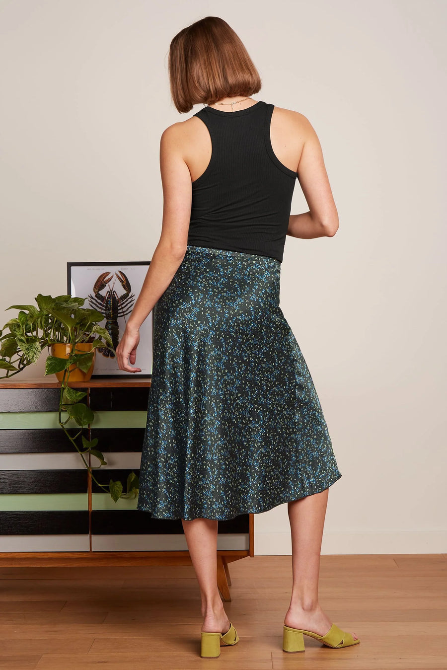 King Louie Rock, Bibi Skirt Armoir, Black mit Blumen