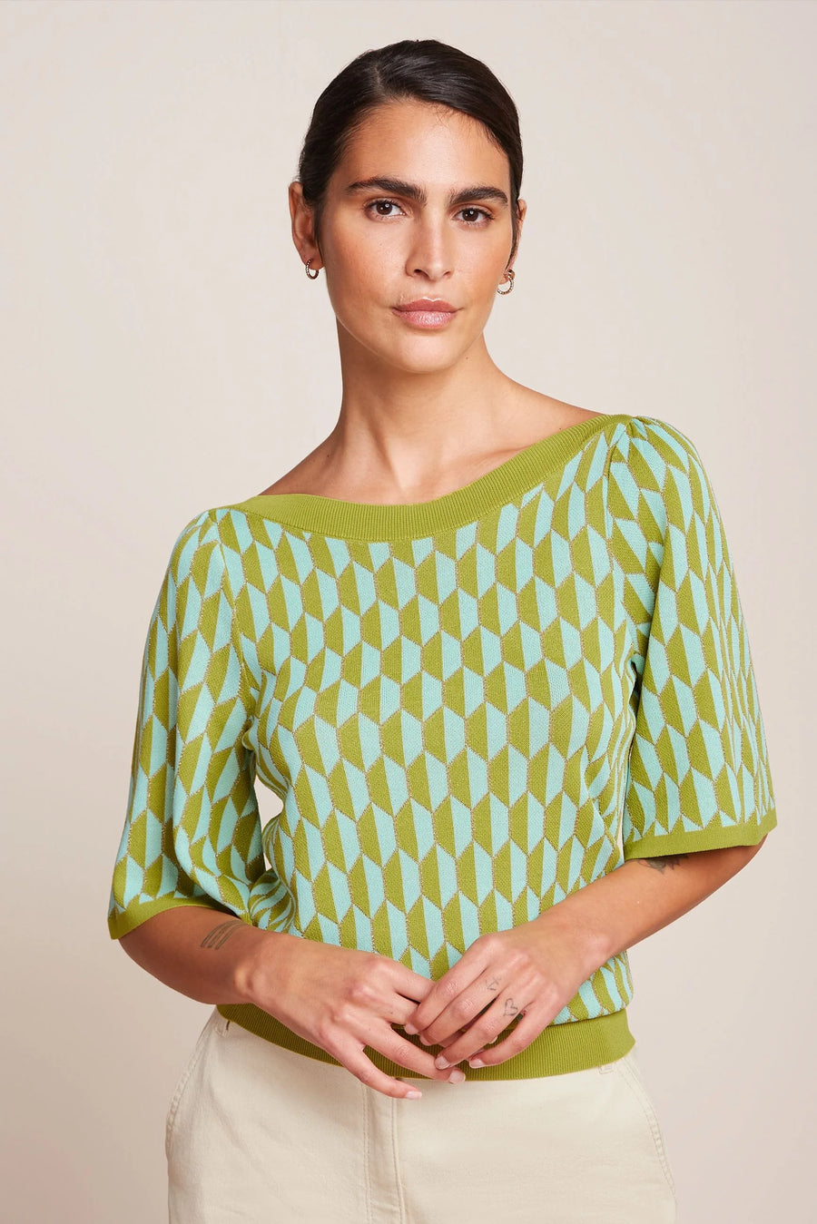 King Louie Ivy Top Wide Sleeve Dune Spring Yellow