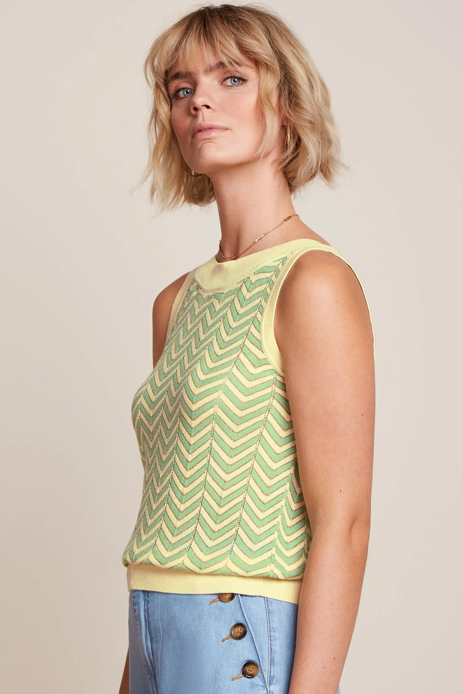 King Louie Nicky Top Hoops, Stricktop, cream mint