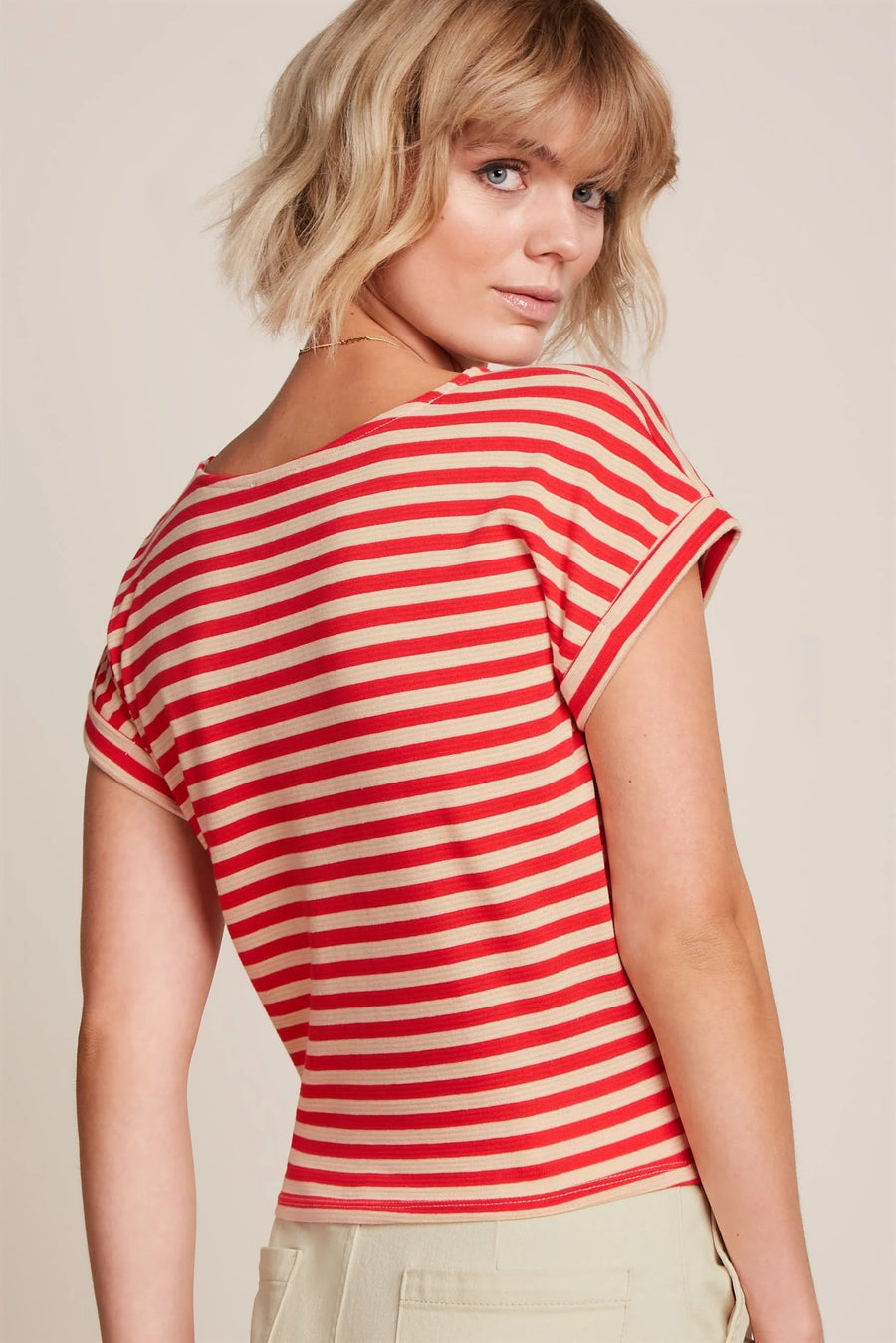 King Louie Aria Knot Top Chopito Stripe, fire red