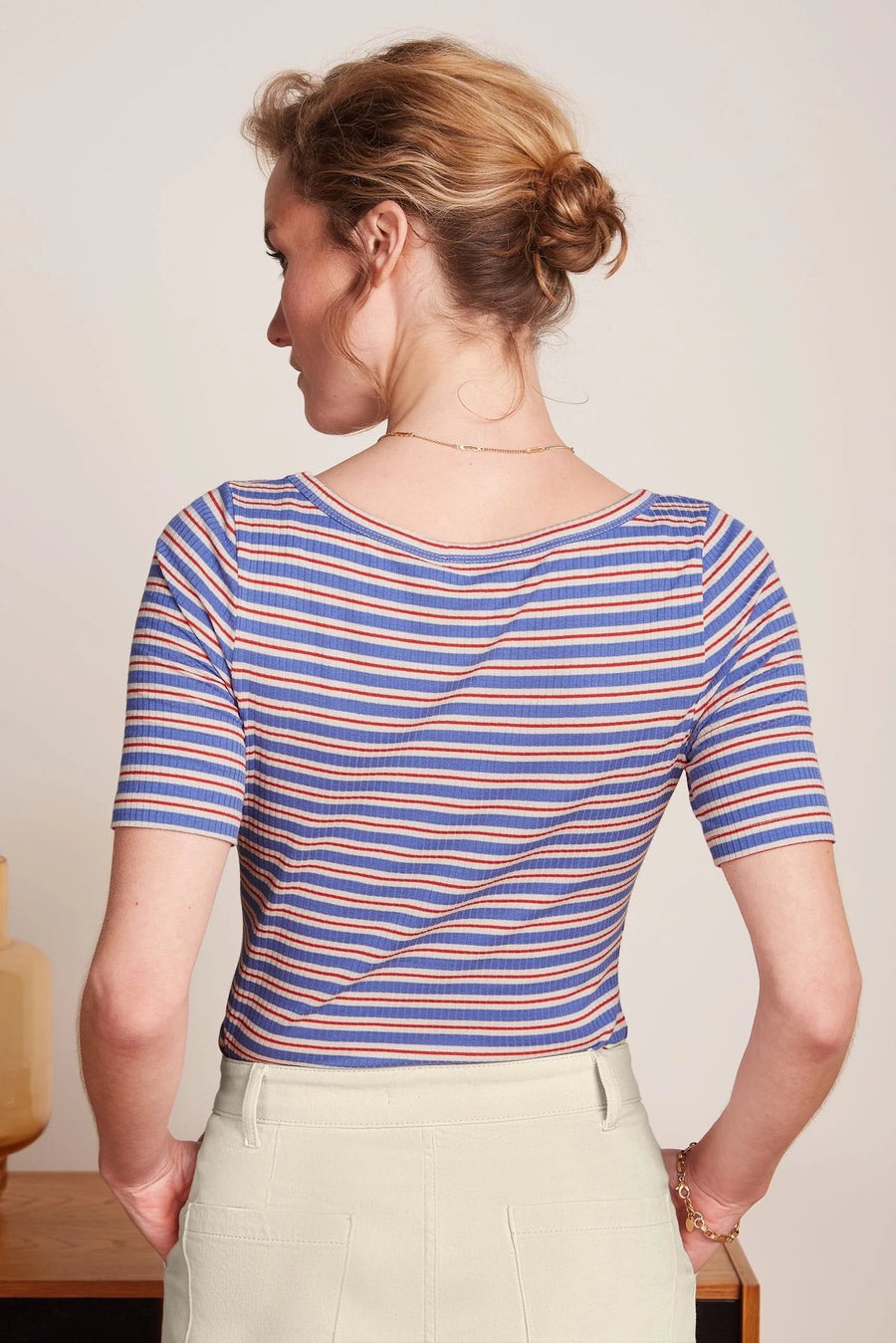 King Louie Lili Tee Surf Stripe, baja blue