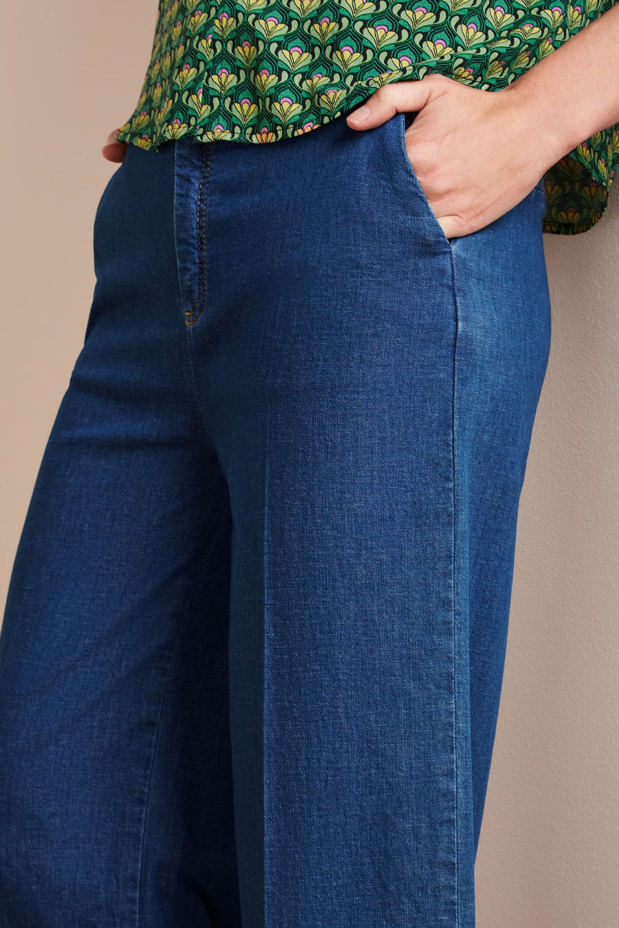 King Louie Lisa Culotte Chambray Hose denim blue