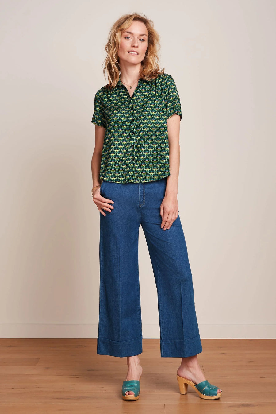 King Louie Lisa Culotte Chambray Hose denim blue