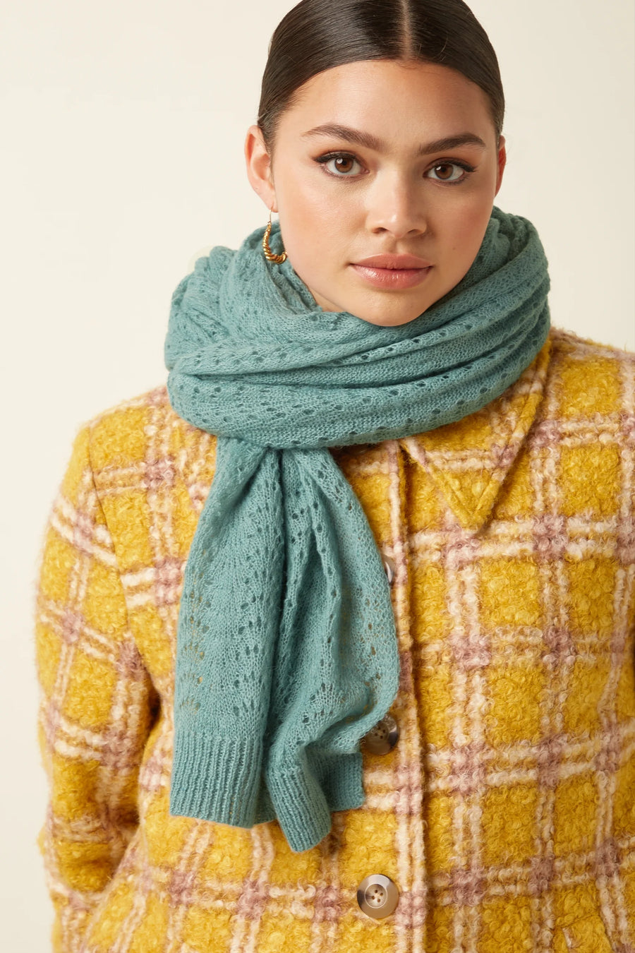 King Louie Ajour Carre Scarf, silver green, Schal