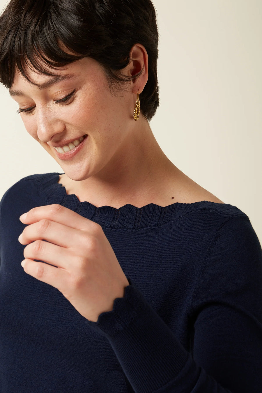 King Louie Audrey Top Cocoon, blue, Pullover