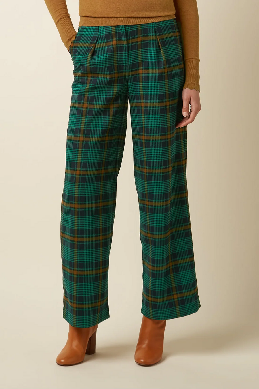 King Louie Rosa Pants Leeds Check Evening Blue, Hose kariert
