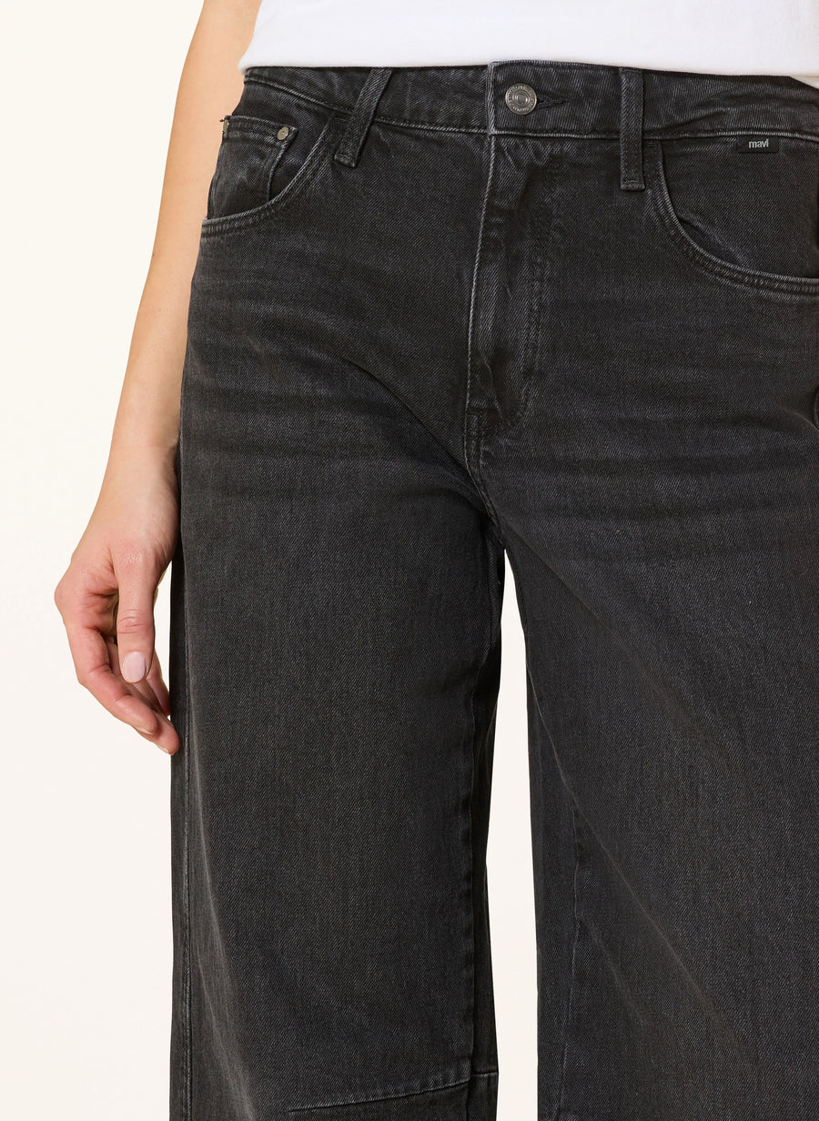 Mavi Leila W/Cut, High Rise/ Baggy, dark smoke 90`s