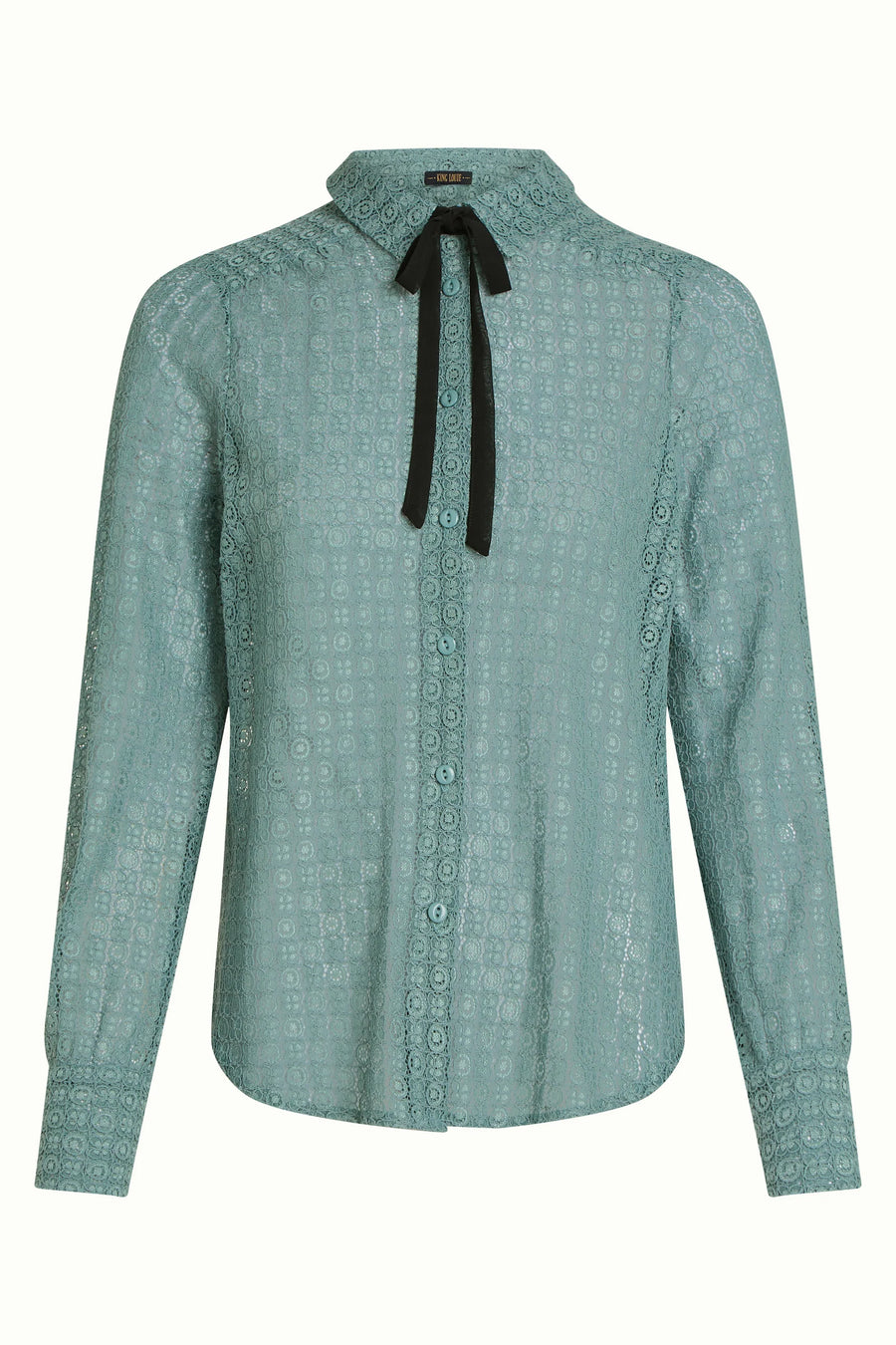 King Louie Elia Blouse Branco Lace, Silver Green, Bluse