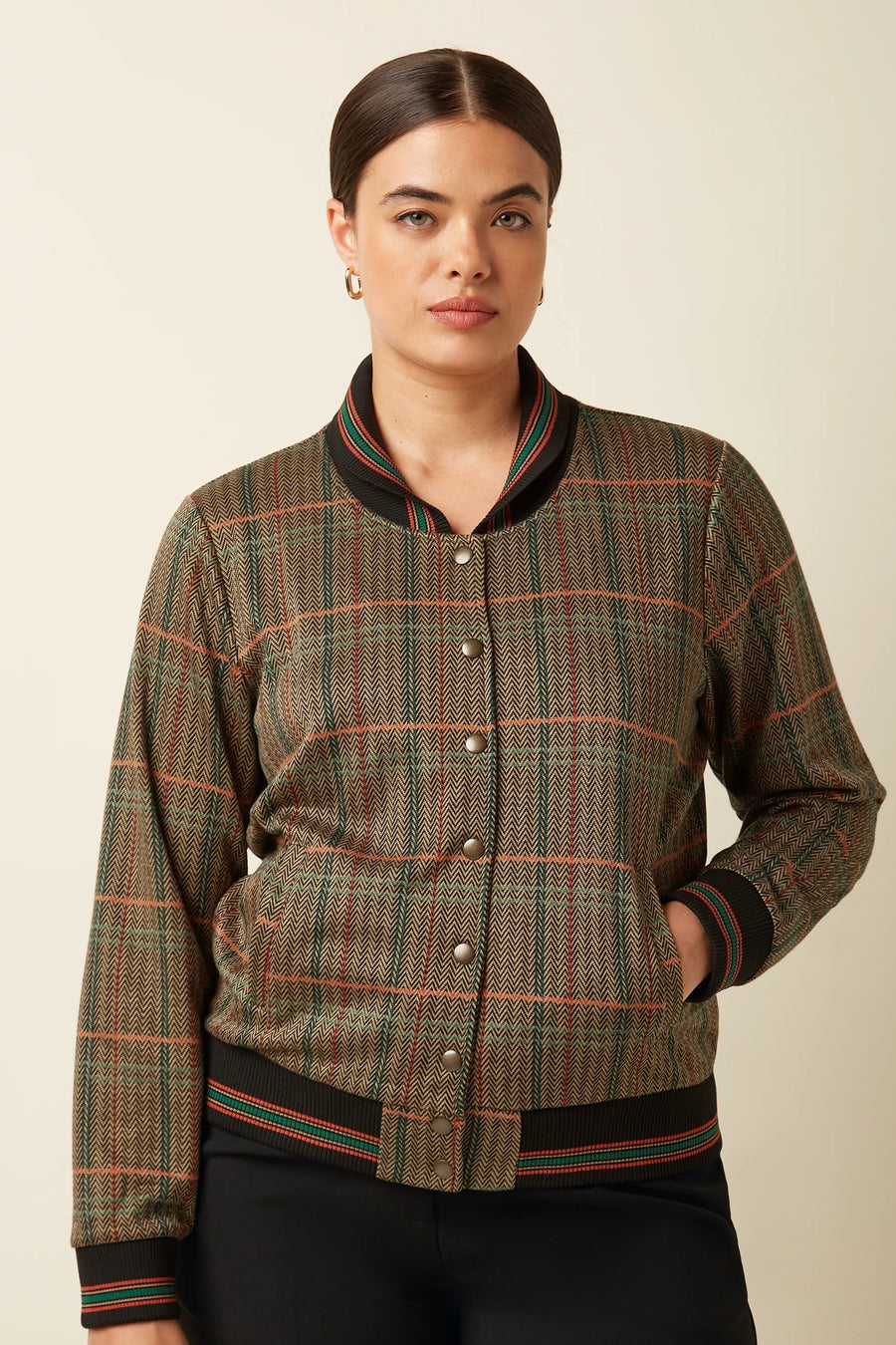 King Louie Cleo Jacket Luton black kariert, Blousonjacke