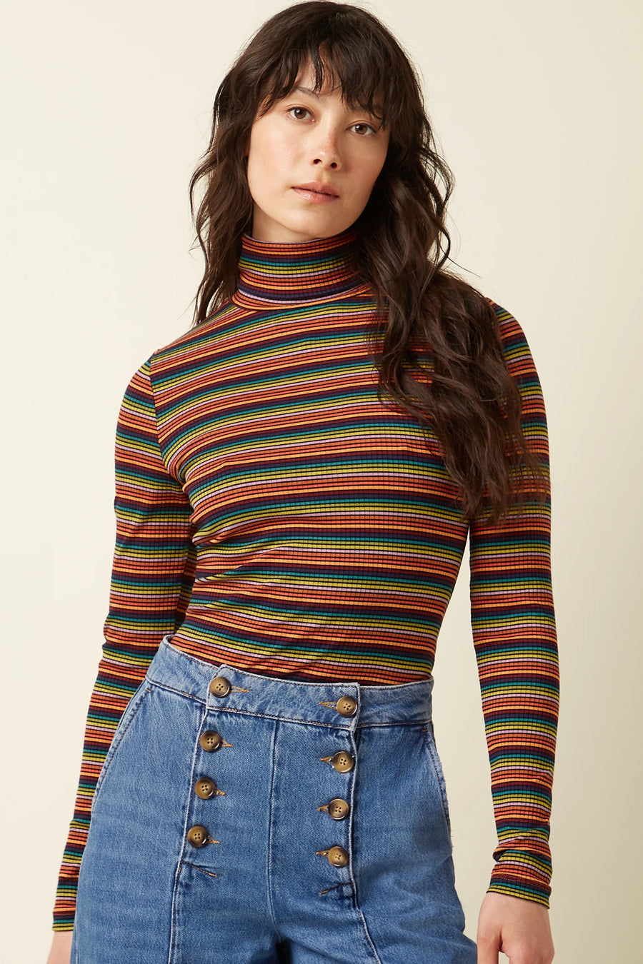King Louie Rollneck Top Lumi Stripe multi color, Rollkragenshirt