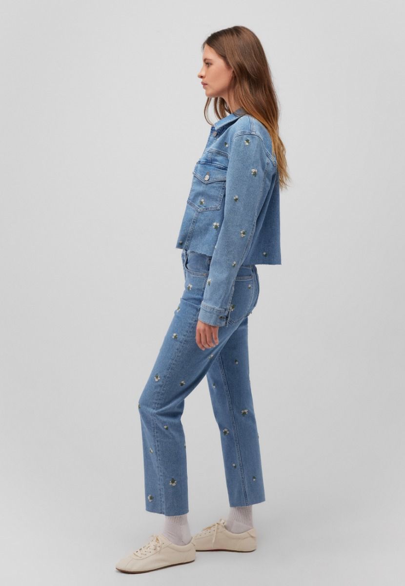 Mavi New York Jeans Mid Flower Denim, mit Stickereien