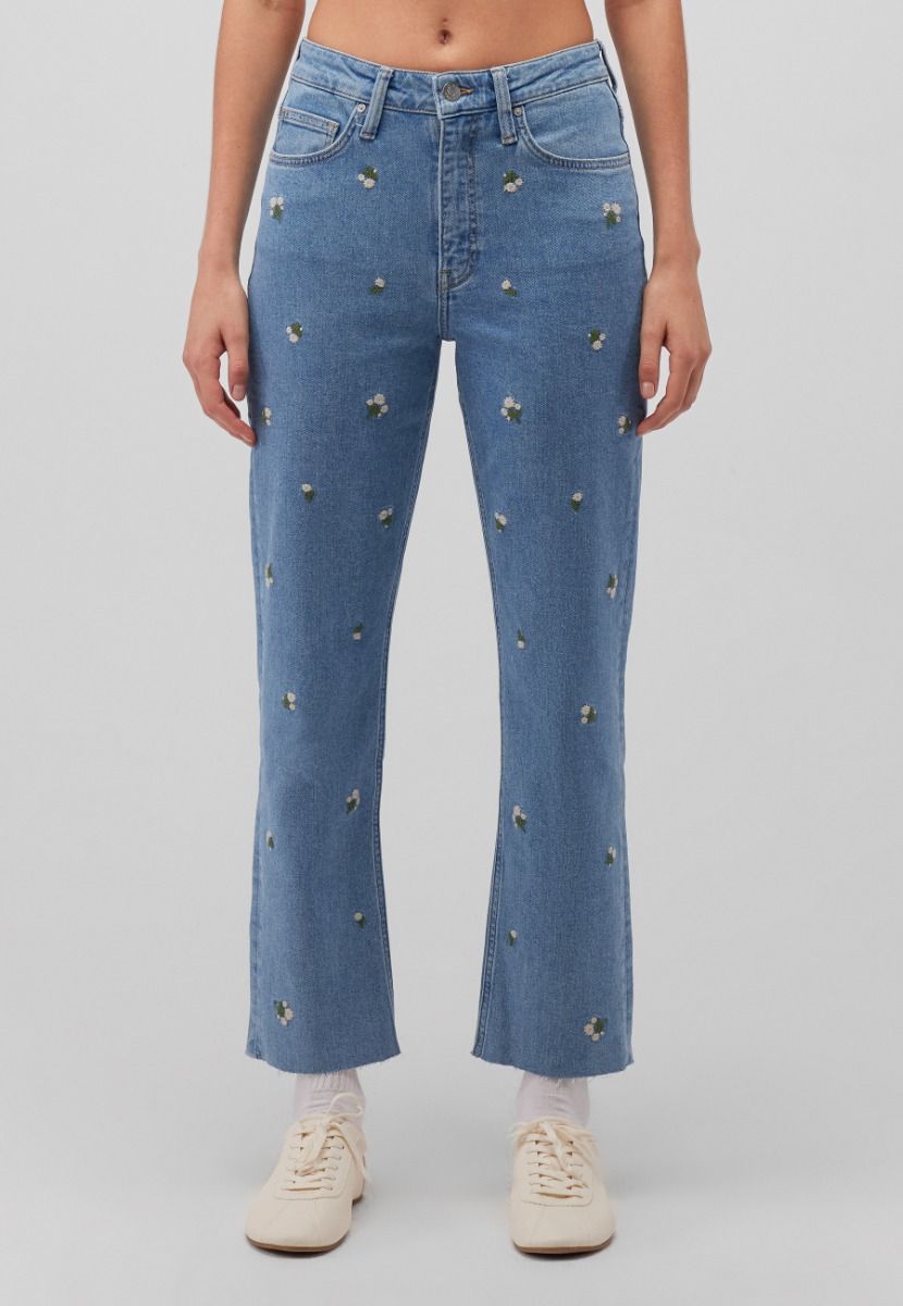 Mavi New York Jeans Mid Flower Denim, mit Stickereien