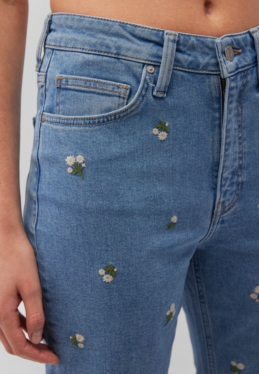 Mavi New York Jeans Mid Flower Denim, mit Stickereien