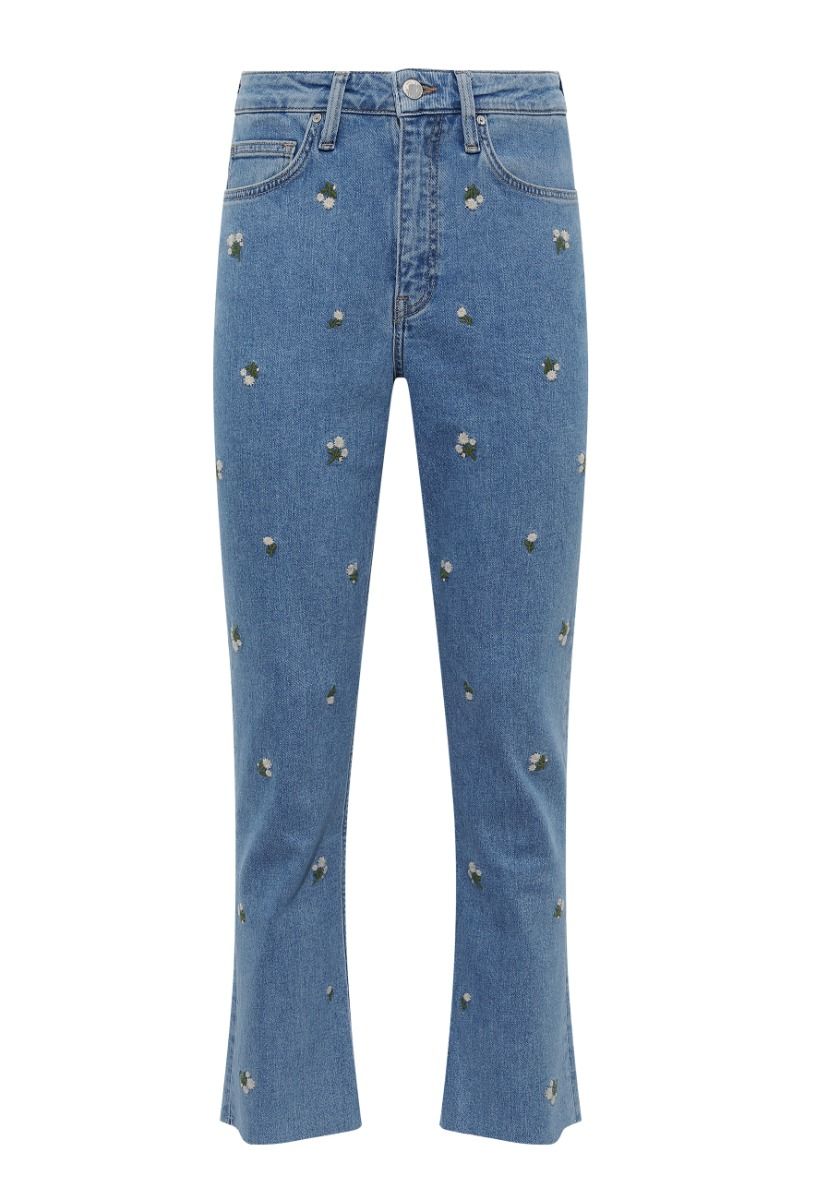 Mavi New York Jeans Mid Flower Denim, mit Stickereien