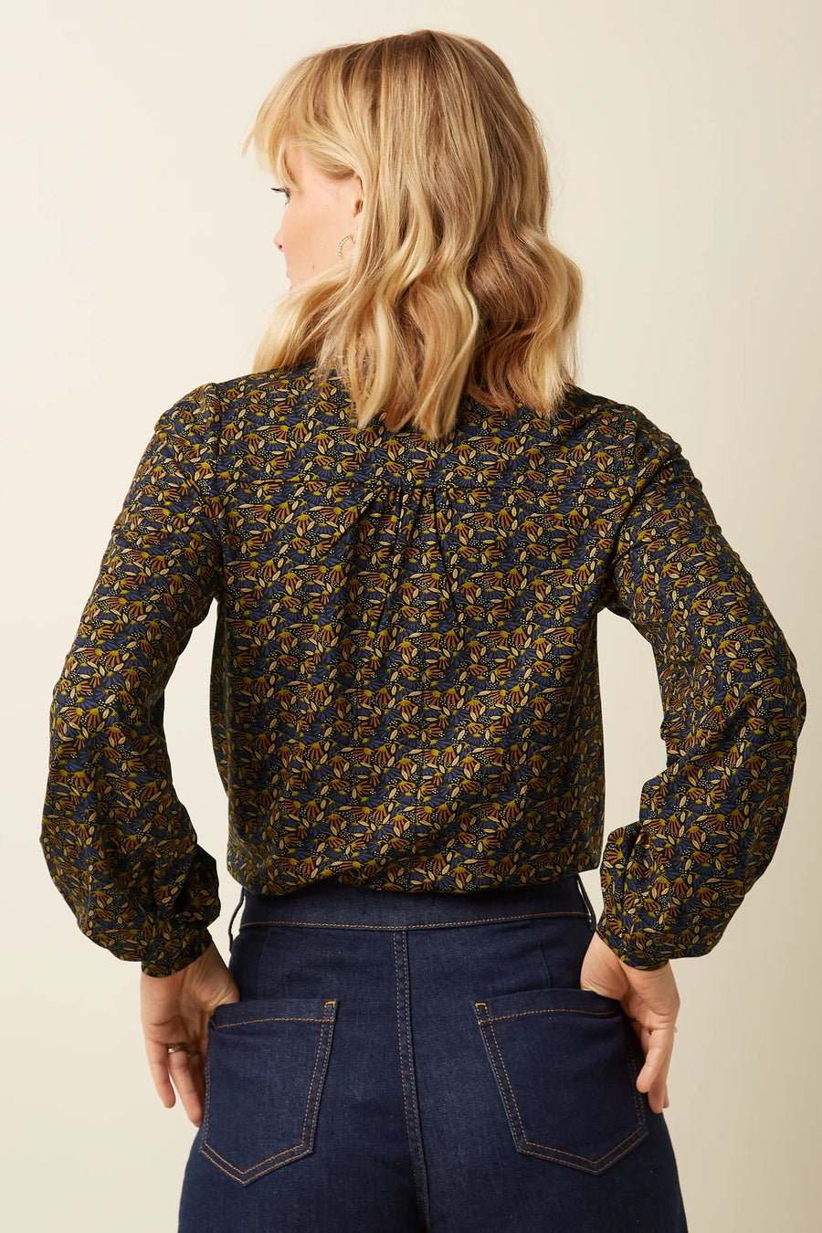 King Louie Maisie Blouse Mirth Jersey, Rhodonite Blue