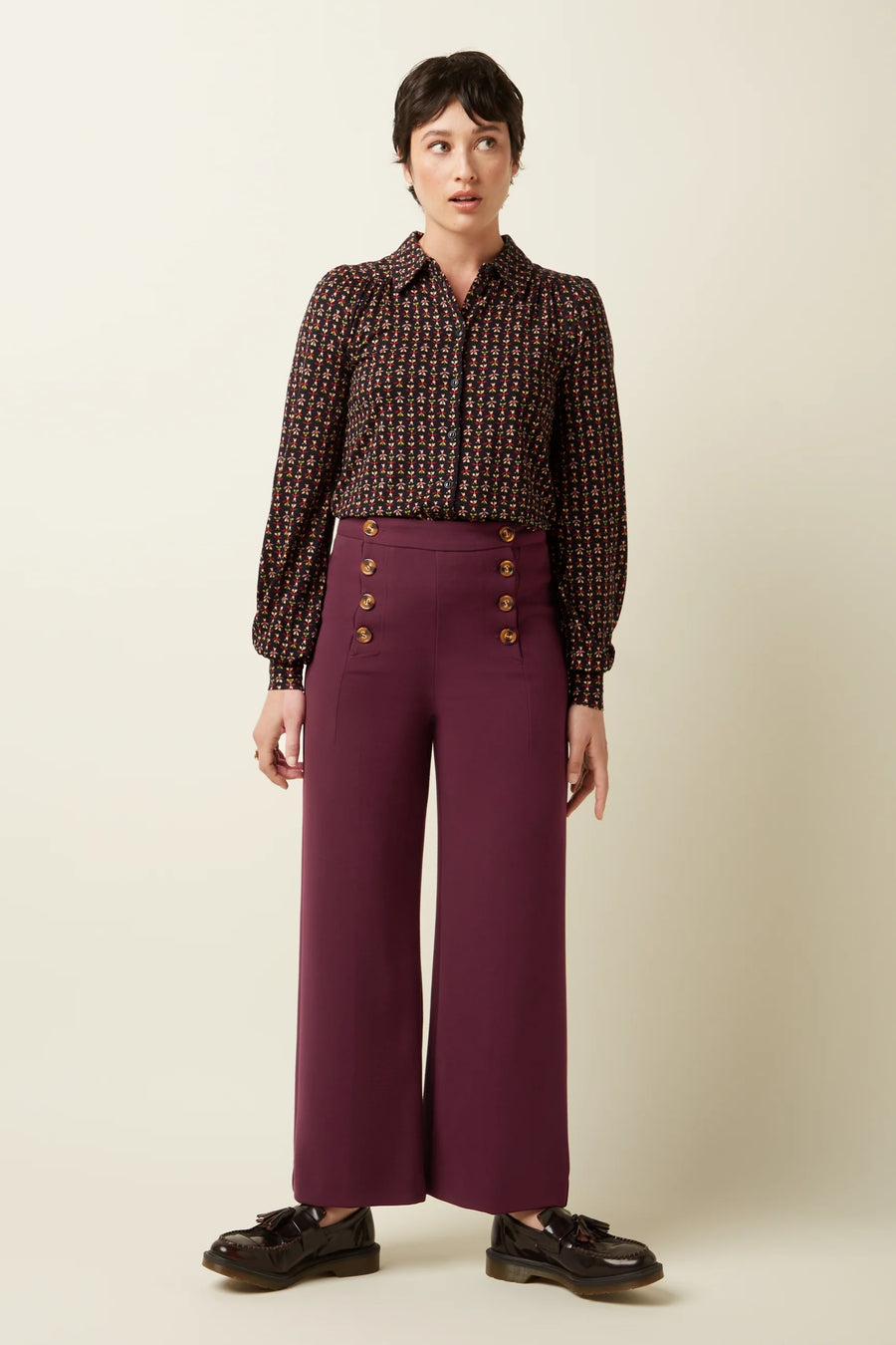 King Louie Carina Blouse Jangle, black, Bluse