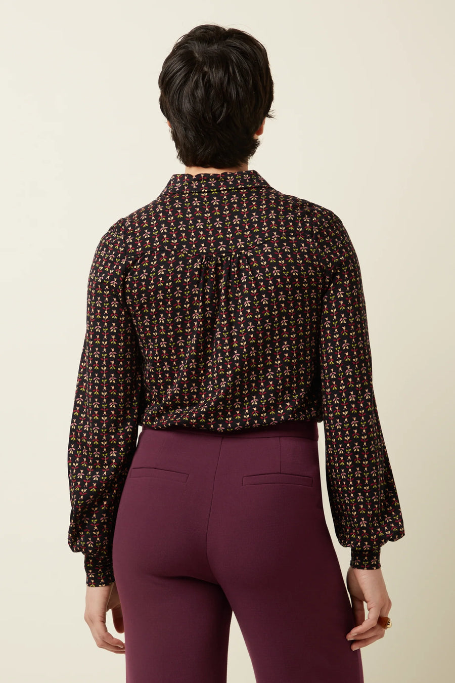 King Louie Carina Blouse Jangle, black, Bluse