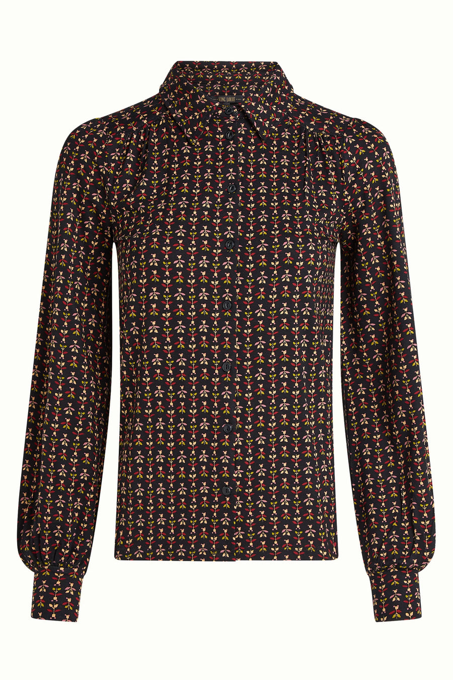 King Louie Carina Blouse Jangle, black, Bluse