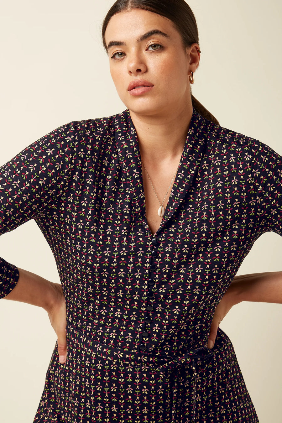 King Louie Emmy Dress Jangle, black, Kleid