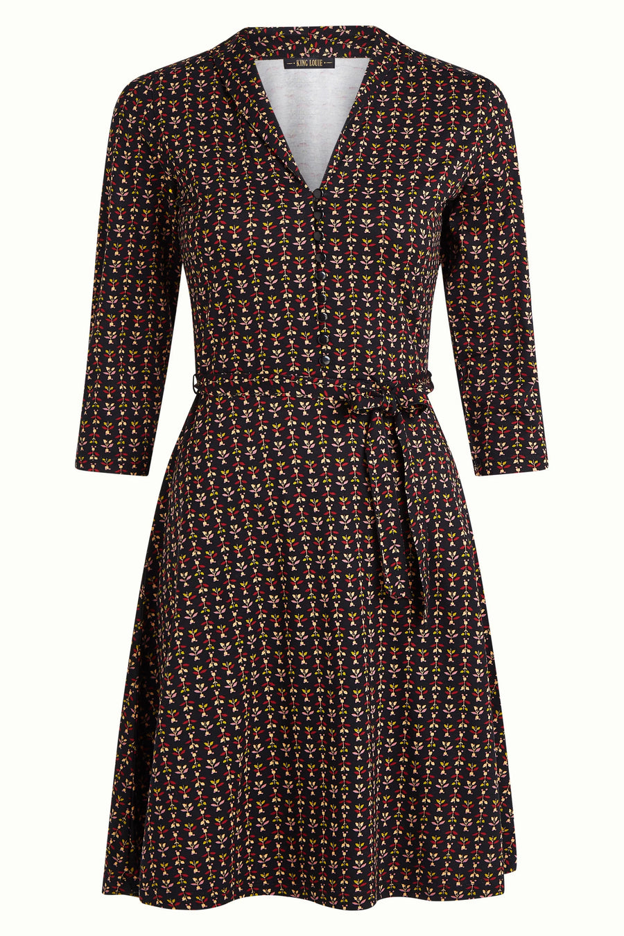 King Louie Emmy Dress Jangle, black, Kleid