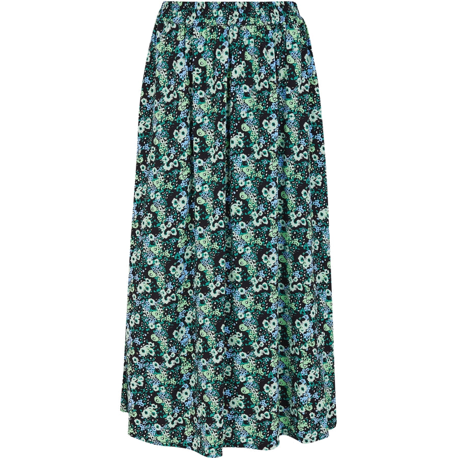 Soft Rebels SRAyla Midi-Skirt flowers black print green