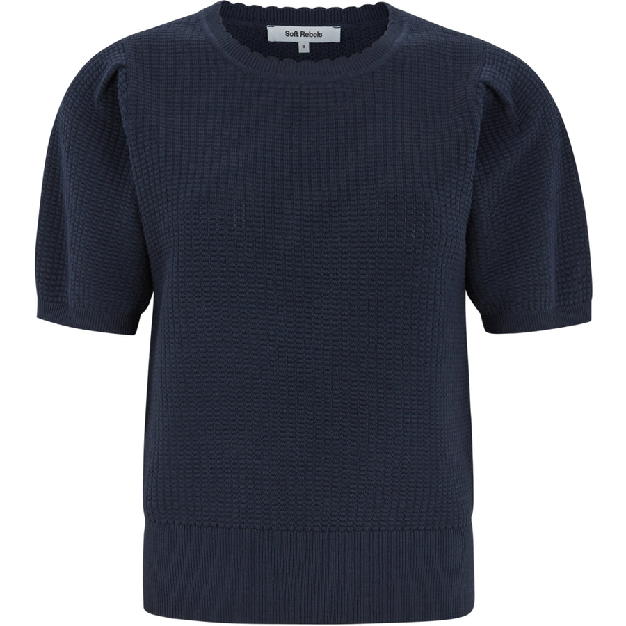 Soft Rebels SRMay Strickpulli Kurzarm, total eclipse