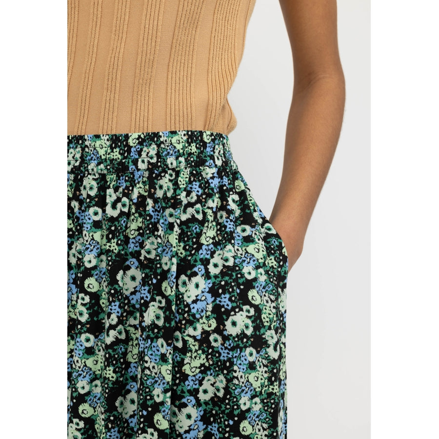Soft Rebels SRAyla Midi-Skirt flowers black print green