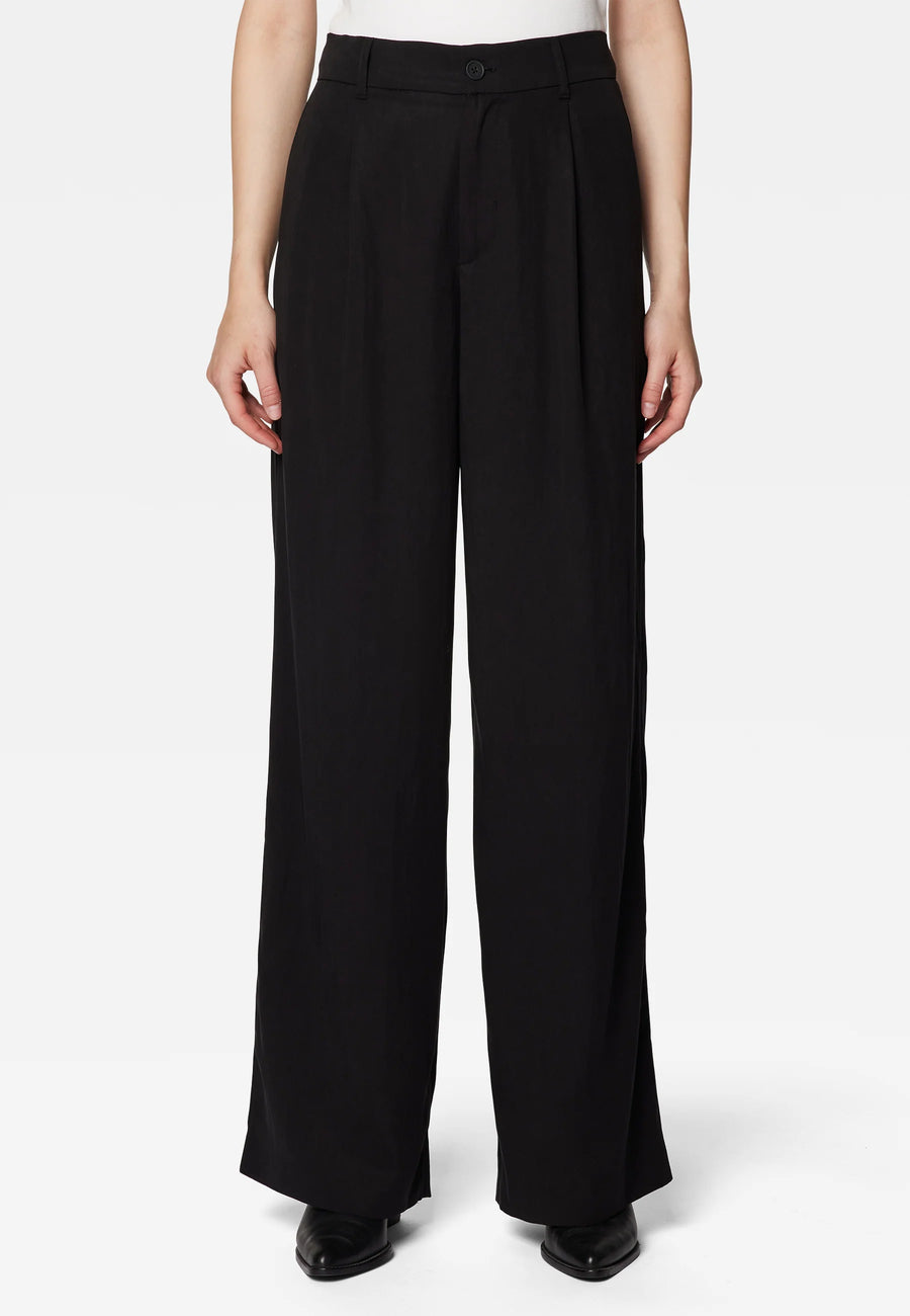 Mavi Stoffhose Schwarz Bundfaltenhose