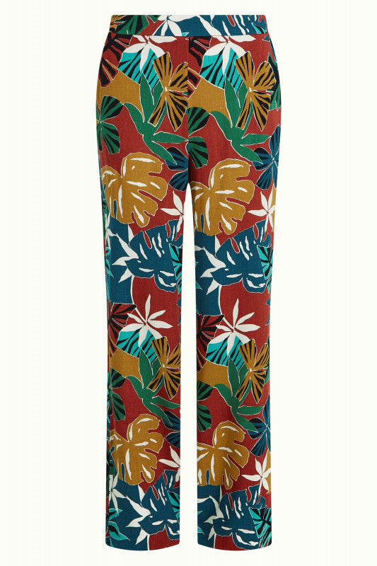 King Louie Ethel Pants Moca Rio Red Stoffhose