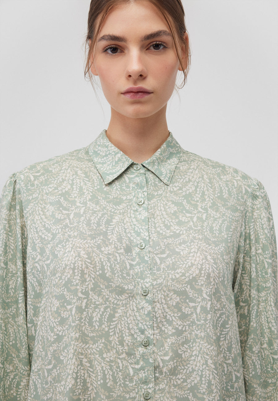 Mavi Bluse sage green floral, Langarm