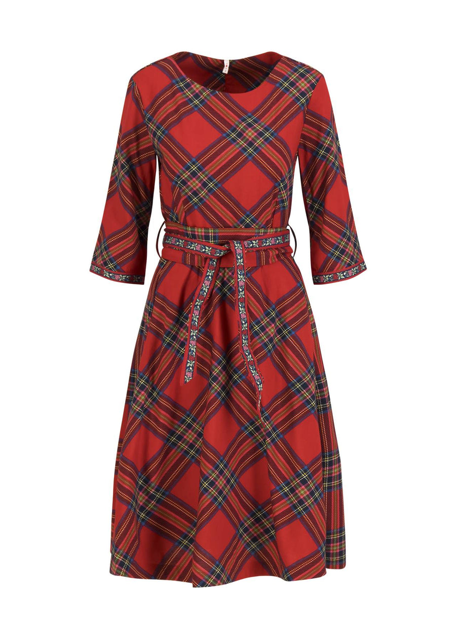 Blutsgeschwister Kleid Kisses sweeter than wine rainbow steward, rot kariert