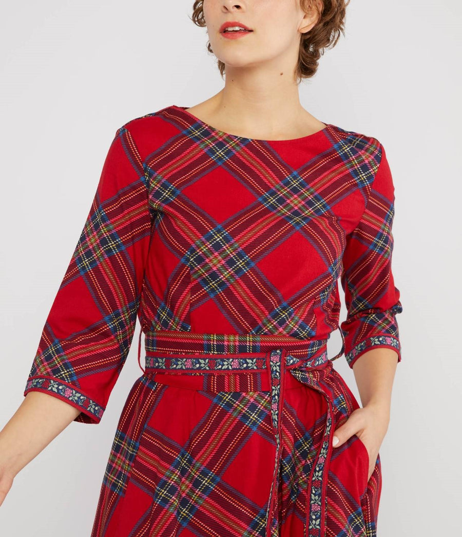 Blutsgeschwister Kleid Kisses sweeter than wine rainbow steward, rot kariert