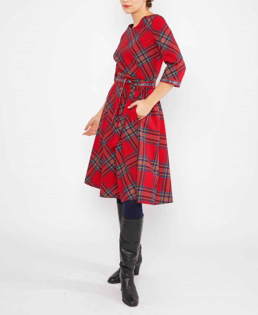 Blutsgeschwister Kleid Kisses sweeter than wine rainbow steward, rot kariert