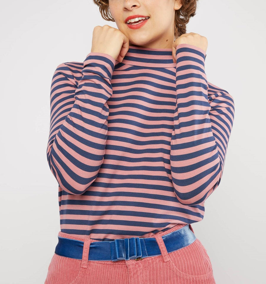 Blutsgeschwister Lonely Lips Turtle Langarmshirt dusty blue stripe