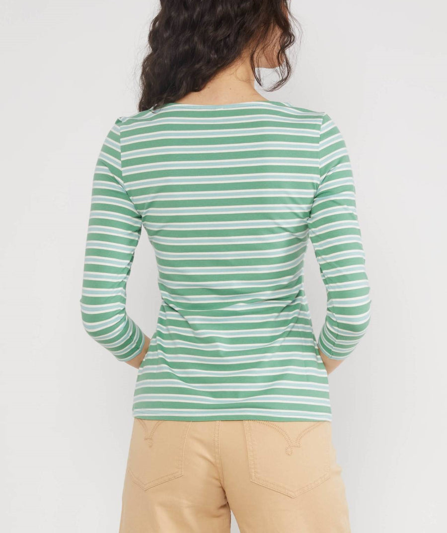 Blutsgeschwister Oh Marine Caravan Stripes Green, 3/4-Arm-Shirt