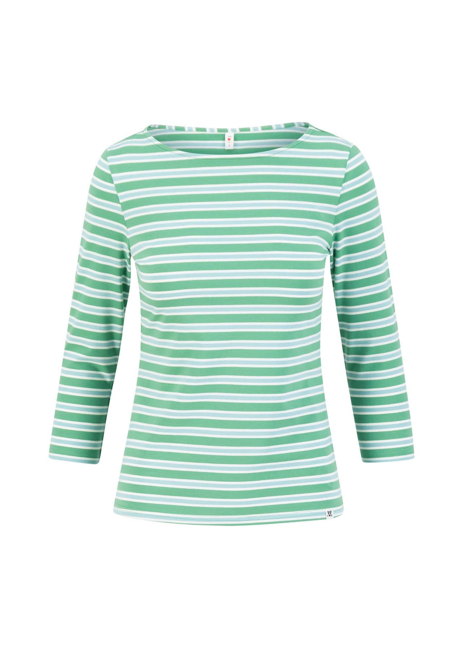 Blutsgeschwister Oh Marine Caravan Stripes Green, 3/4-Arm-Shirt