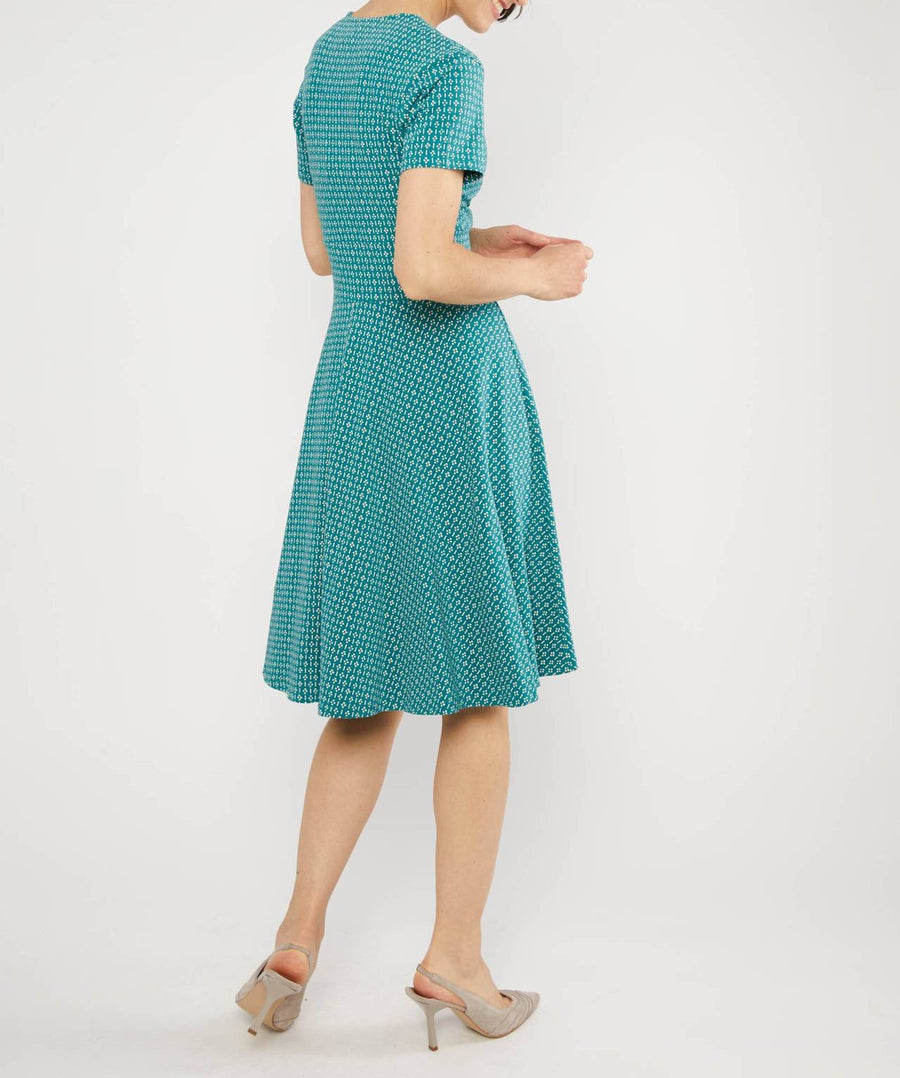 Blutsgeschwister Shalala Tralala Spring dot and dash Kleid petrol