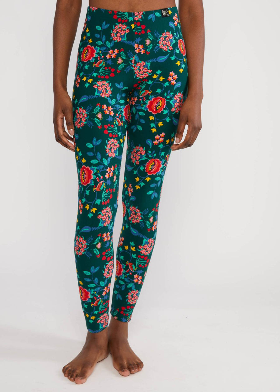 Blutsgeschwister Totally Thermo beautiful flower tendrils grün bunt Leggings