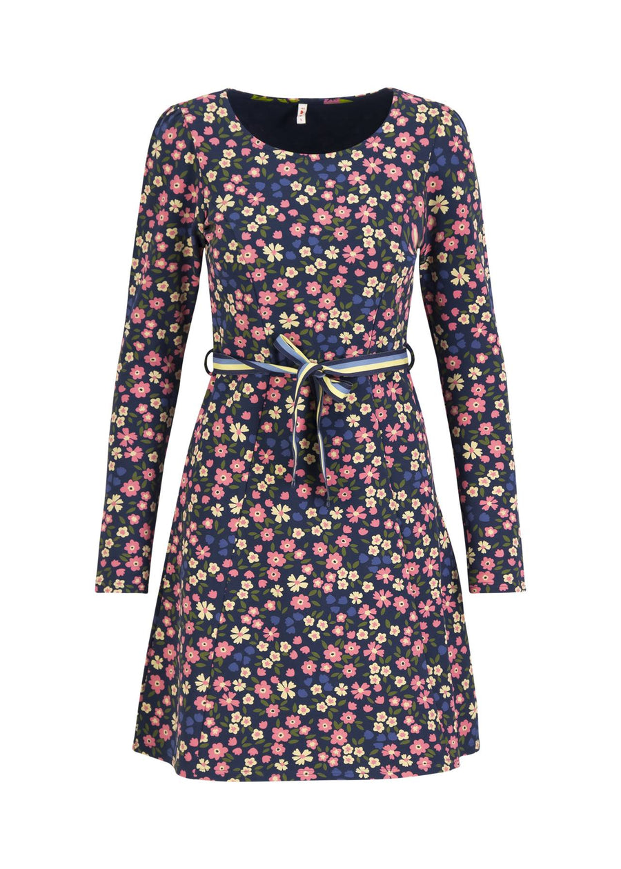 Blutsgeschwister Tres Charmeuse Kleid tiny fleur blau