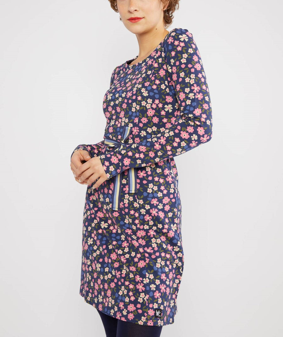 Blutsgeschwister Tres Charmeuse Kleid tiny fleur blau