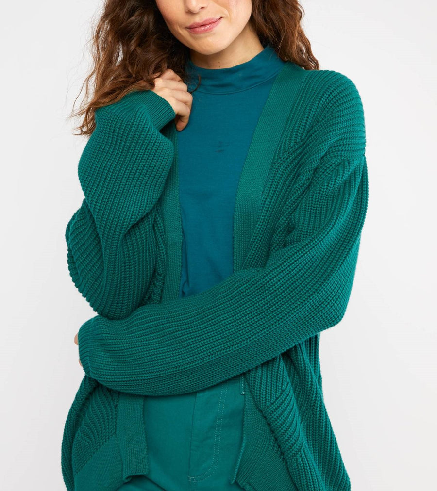Blutsgeschwister Cardigan Yes, we Cardy hiking green, petrol